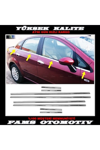 Famsotomotiv Fiat Linea Krom Cam Çıtası 8 Prç. 2007 Ve Üzeri P.Çelik