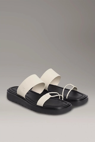 Calvin Klein Jeans Halat Detaylı Yumuşak Deri Monogramlı Kadın Sandalet Yw0yw01864-0hg Kahverengi