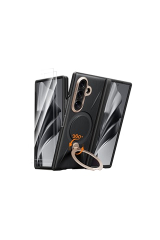 Torras Samsung Galaxy Uyumlu Z Fold 8 Ultra Ostand Q3 Vegskin 2 Adet Ekran Koruyuculu Magsafe Kılıf Siyah