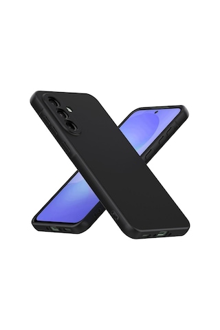 Samsung Galaxy A37 Uyumlu Silikon Kılıf - Pastel Renk Tonu Kamera Korumalı Esnek Kapak - Siyah