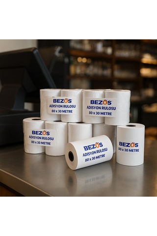 Buradabulabilirsin Bezos 80x30 Mm Adisyon Rulosu Termal Rulo 5 Paket 50 Adet Bbz