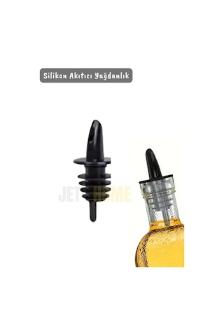 Silikon Akıtıcı Yağlık Sirkelik Şişe Tıpası Evrensel Ağız Tipi Siyah Siyah