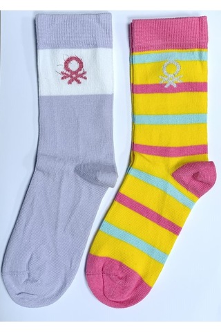 Unıted Colors Of Benetton Erkek Çocuk 2'li Soket Çorap Bnt-g24085 Lila