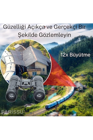 Kl-21 12x30 Dürbün 12x Zoom, 1000m De 100m Görüş, Kompakt Tasarım Siyah