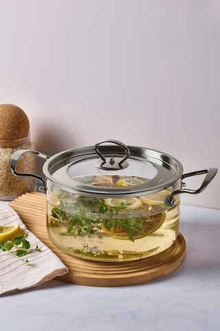 Perotti Cam Tencere 3,5 Lt Logan Silver 20x14 Cm 17645 Şeffaf