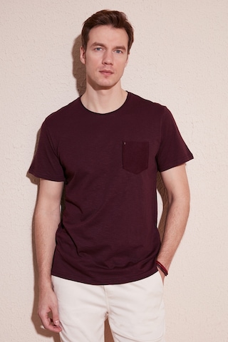 Buratti % 100 Pamuklu Slim Fit Bisiklet Yaka Cepli Erkek T Shirt 5902000 Vişne