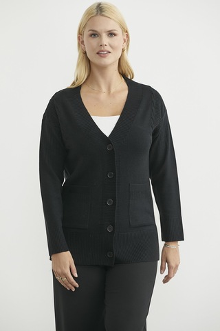 Sementa Oversize Cepli Triko Hırka - Siyah Siyah