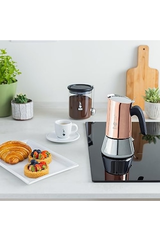 Bialetti - Venus: 4 Cups Ocak Üstü Espresso Pişirici - 170ml - Kahverengi, Gümüş Renk - Paslanmaz Çelik Gövde - Patentli Güvenlik Valfi - Tüm Ocak Türleri İçin Uygundur İndüksiyon Dahil