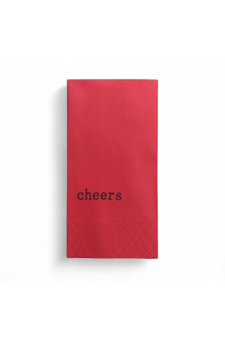 Renkli Peçete Cheers Baskılı Kırmızı 1 Adet