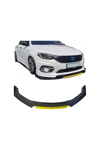 Üniversal Lip Honda Civic FC5 Tip Sarı Detaylı Ön Tampon Eki Kanatlı Lip 4 Parça