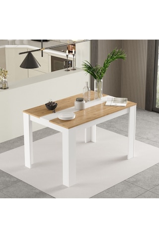 Aven Yemek Masası 120x80 Sepet-beyaz Ave21-sw Sepet Ceviz - Beyaz