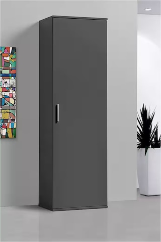 Syra Çok Amaçlı Dolap - Kiler Dolabı - Banyo Dolabı - 60 Cm Antrasit