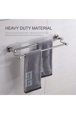 Ruicoo "paslanmaz Çelik 23 İnç Çift Askılı Banyo Havlu Rafı - Dayanıklı Ve Pratik" Diğer