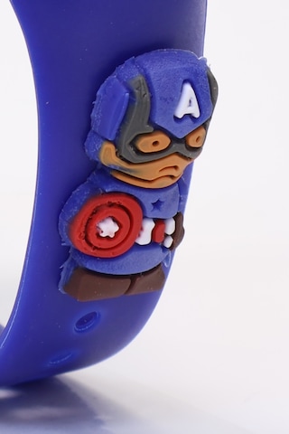 Captain America Figürlü Dijital Led Takvimli Çocuk Kol Saati Dokunmatik Tuşlu Su Geçirmez Mavi-captn Siyah