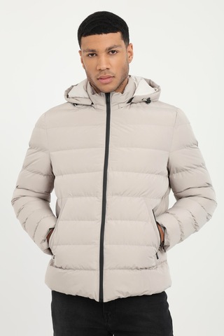 Dufy Erkek Slim Fit Kapüşonlu Taş Mont-18159