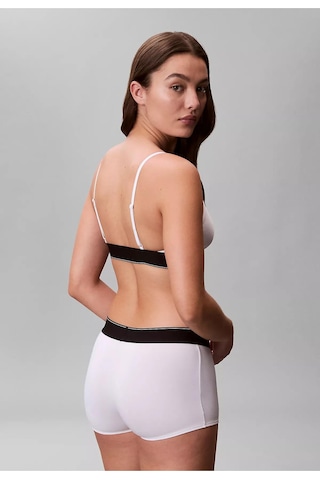 Calvin Klein Kadın Pamuklu Dolgusuz Logo Etiketli Elastik Bel Bantlı Beyaz Büstiyer Lv00qf8814-100-13405 Beyaz