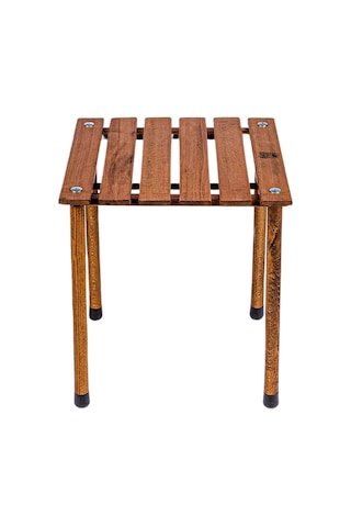 Bag The Joy 40 x 40 x 40 CM Ahşap Katlanır Kamp Masası - Kahverengi