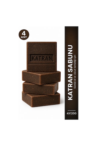 Çam Katranı Sabunu 4'lü Paket 480 gr Zeytinyağlı Gliserinli Katı Sabun