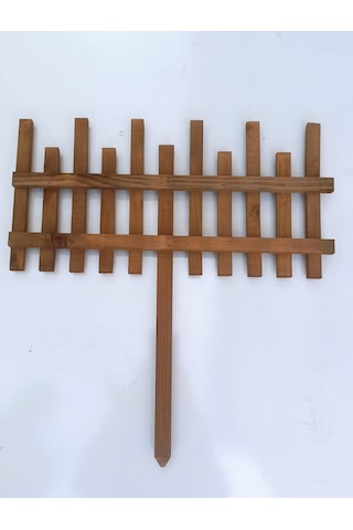 Dekoratif Doğal Ahşap Bahçe Çiti Kazıklı 40x20cm Kahverengi