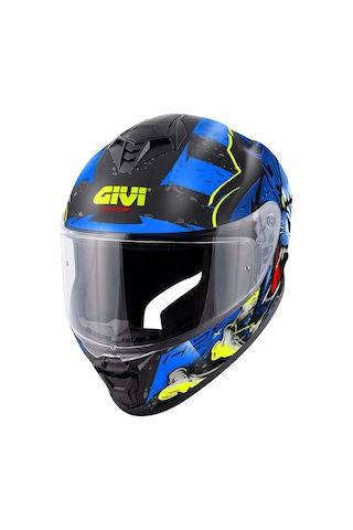 Gıvı 50.x Wıld Mat Siyah-mavi Kask Mavı