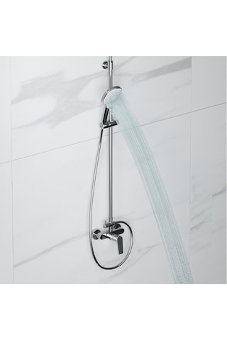 Adell Azure Rain Kare Duş Sistemi Krom - Bataryalı Yağmur Duş Seti 28x18 Cm Tepe Duşu 3 Fonksiyonlu El Duşu Pirinç Krom