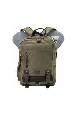 Ççs London 51565 Kanvas Laptop Sırt Çantası Haki