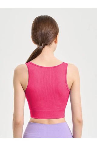 Mistirik Florio Model Seamless Örme Kumaş Sıkılaştırıcı Bluz Biker Crop Model Bordo Renk Bordo