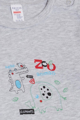 Breeze Erkek Bebek Çıtçıtlı Zıbın Body Hayvanat Bahçesi Dost Hayvanlar Baskılı 9 Ay-3 Yaş, Açık Gri Melanj Açık Gri Melanj