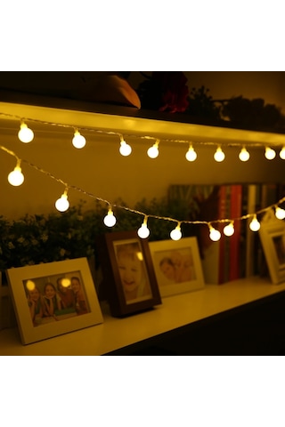 2 metre Pilli Led Işıklı Ampul Toplar Animasyonlu Dekoratif Aydınlatma