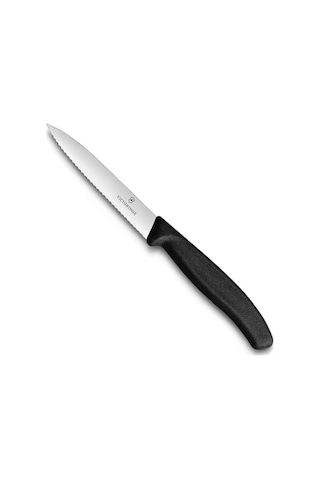 Victorinox SwissClassic 10cm Tırtıklı Soyma Bıçağı Siyah 6.7733