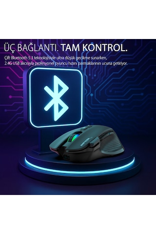 Profesyonel 8 Tuşlu Rgb Gaming Oyuncu Mouse Bluetooth 5.3 Kablosuz & Kablolu Img-gt22