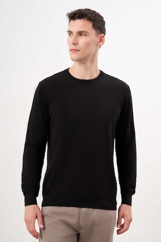 Morven Erkek Siyah Basic Bisiklet Yaka Dynamic Fit Rahat Kesim Triko 26kc017006001 Siyah Siyah