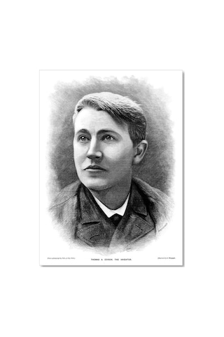 Cakasepetim Amerikalı Mucit Ve İşadamı Thomas Alva Edison Portresi Ahşap Mdf Tablo