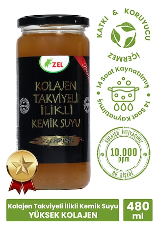 Zel İlikli Kemik Suyu Kolajen Takviyeli 480 Ml 3 Adet Zel İlikli Kemik Suyu Kolajen Takviyeli 480 Ml 3 Adet