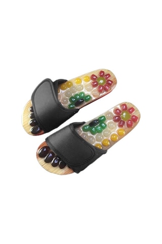 Masaj Terlikleri Sandal Ayakları Refleksoloji Akupresür T8x8e7 Siyah