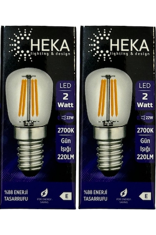 Heka 2w 22w 2700k Sarı Işık E14 Duylu Led Rustik Ampul 2 Adet