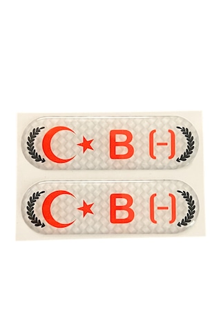 Kan Grubu Sticker Damla Etiketi /reçine Damla Dolgulu /b Negatif B Rh- 7x2 Cm 2 Adet Çok Renkli