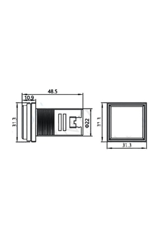 Ad22-22vas 22mm Dijital Volt-ampermetre Kare Beyaz
