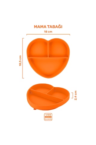 Silikon Beslenme Seti 4'lü Sunset Turuncu-sunrise Sarı / Mama Önlüğü, Mama Tabağı, Kaşık, Bardak