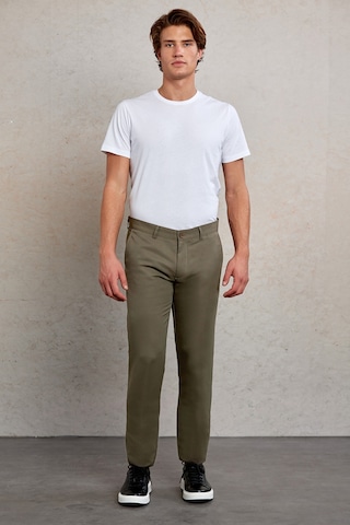 Hatemoğlu Haki D. Slim Fit Desenli Yandan Cep Kanvas Pantolon Haki