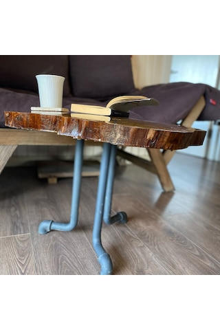 Lichtenberg Desenli Epoksili Ahşap Sehpa El Yapımı & Şık