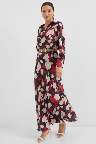 Bigdart 8018 Desenli Saten İkili Takım - Bej 001