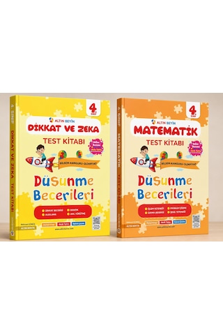 Altın Nokta Yayınları 4. Sınıf Altın Beyin Dikkat Ve Zeka Kitabı İle Matematik Test Kitabı Seti 2 Kitap