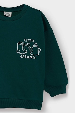 Defacto Erkek Bebek Bisiklet Yaka Baskılı İçi Yumuşak Tüylü Sweatshirt E9242a525augn671 Yeşil