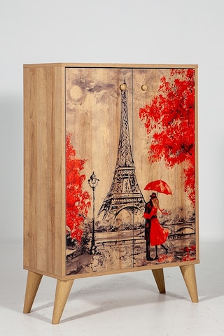 Mary Eyfel / 4 Raflı 2 Kapaklı Çok Amaçlı Mutfak Dolabı Banyo Dolabı Çok Amaçlı Dolap