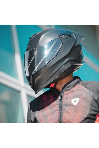 Nexx Y.100r Fullblack Mat Siyah Kask Gri + Şeffaf Vizör Mat Siyah