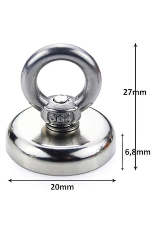 Valkyrie D20 10kg 20mm Askılı Güçlü Neodyum Mıknatıs Banyo Tuvalet Mutfak Askı Raf