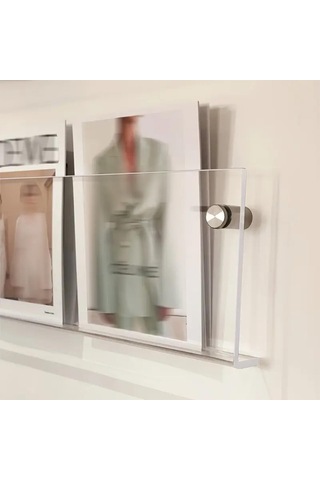 Kitap Dergi Rafı Dikdörtgen Kenar Pleksi 40x15cm Diğer