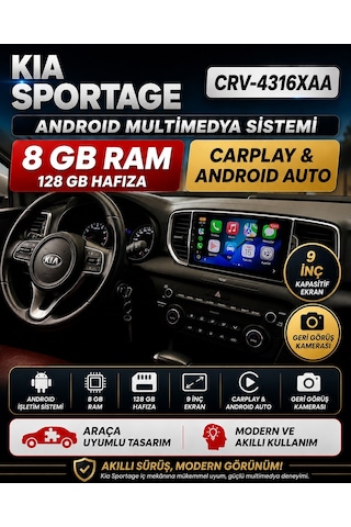 Kia Sportage Android Multimedya Sistemi 2016-2018 Crv-4316xaa