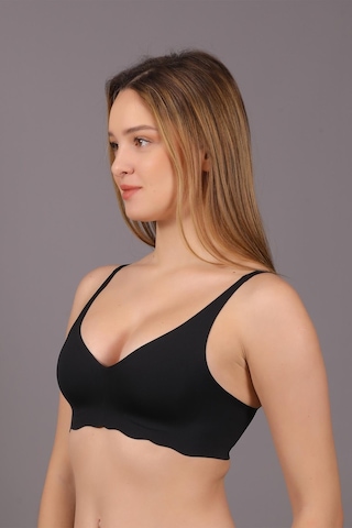 Cotonhause Kadın Lazer Kesim İnce Süngerli Siyah Hayalet Sütyen C0t5n1o633 001